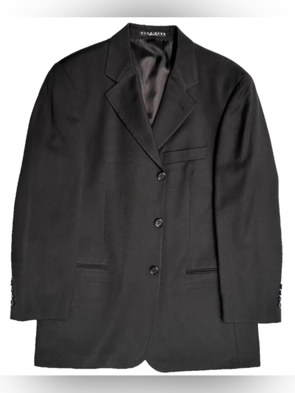 $1095 HUGO BOSS BLACK LABEL JACKET 38 40 S LABELED E48C BLK SINGLE BREASTED 3 BT